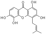 structure of CAS# 13179-11-8, Ugaxanthone;1,3,5,6-Tetrahydroxy-4-(3-methyl-2-buten-1-yl)-9H-xanthen-9-one