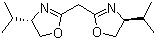 structure of CAS# 131833-90-4, Bis[(4S)-(1-methylethyl)oxazolin-2-yl]methane;2,2'-Methylenebis[(4S)-4-isopropyl-2-oxazoline]