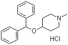 structure of CAS# 132-18-3, Diphenylpyraline hydrochloride;4-Diphenylmethoxy-1-methylpiperidine hydrochloride