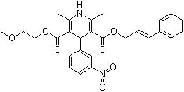 structure of CAS# 132203-70-4, Cilnidipine;(+/-)-(E)-Cinnamyl 2-methoxyethyl 1,4-dihydro-2,6-dimethyl-4-(m-nitrophenyl)-3,5-pyridinedicarboxylate
