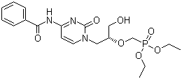 P-[[(1S)-2-[4-(苯甲酰氨基)-2-氧代-1(2H)-嘧啶基]-1-(羟甲基)乙氧基]甲基]膦酸二乙酯分子结构 (CAS 132336-36-8)