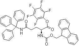 structure of CAS# 132388-65-9, N-Fmoc-N'-trityl-L-glutamine pentafluorophenyl ester;Fmoc-Gln(Trt)-OPfp