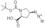 (2S,4S)-1-(tert-Butoxycarbonyl)-4-azidopyrrolidine-2-carboxylic acid molecular structure (CAS 132622-65-2)