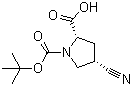 (2S,4S)-4-Cyano-1,2-pyrrolidinedicarboxylic acid 1-(tert-butyl) ester molecular structure (CAS 132622-71-0)