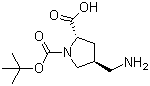 (2S,4S)-4-(Aminomethyl)-1,2-pyrrolidinedicarboxylic acid 1-(tert-butyl) ester molecular structure (CAS 132622-95-8)