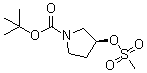 structure of CAS# 132945-75-6, (S)-3-[(Methylsulfonyl)oxy]pyrrolidine-1-carboxylic acid tert-butyl ester;(S)-tert-Butyl 3-[(methylsulfonyl)oxy]pyrrolidine-1-carboxylate; tert-Butyl (3S)-3-[(methylsulfonyl)oxy]pyrrolidine-1-carboxylate; tert-Butyl (S)-3-[(methylsulfonyl)oxy]pyrrolidine-1-carboxylate