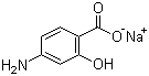 结构式 CAS# 133-10-8, 对氨基水杨酸钠; 4-氨基-2-羟基苯甲酸钠盐