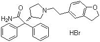 structure of CAS# 133099-07-7, Darifenacin hydrobromide;{1-[2-(2,3-Dihydrobenzofuran-5-yl)ethyl]-3-pyrrolidnyl}-2,2-diphenylacetamide hydrobromide