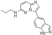 结构式 CAS# 1333377-65-3, 3-(1H-吲唑-5-基)-N-丙基咪唑并[1,2-b]哒嗪-6-胺