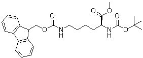 N2-[(1,1-Dimethylethoxy)carbonyl]-N6-[(9H-fluoren-9-ylmethoxy)carbonyl]-L-lysine methyl ester molecular structure (CAS 133628-28-1)