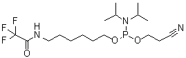 N,N-Bis(1-methylethyl)phosphoramidous acid 2-cyanoethyl [6-[(2,2,2-trifluoroacetyl)amino]hexyl] ester molecular structure (CAS 133975-85-6)