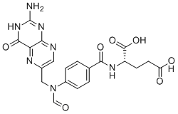 10-甲酰基叶酸分子结构 (CAS 134-05-4)