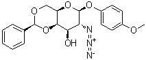 4-Methoxyphenyl 2-azido-2-deoxy-4,6-O-[(S)-phenylmethylene]-beta-D-galactopyranoside molecular structure (CAS 1340541-47-0)