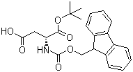 结构式 CAS# 134098-70-7, Fmoc-D-天冬氨酸 1-叔丁酯; N-芴甲氧羰基-D-天冬氨酸 1-叔丁酯