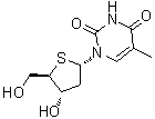 1-(2-Deoxy-4-thio-alpha-D-erythro-pentofuranosyl)-5-methyl-2,4(1H,3H)-pyrimidinedione molecular structure (CAS 134111-35-6)