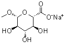 甲基 beta-D-吡喃葡糖苷酸单钠盐分子结构 (CAS 134253-42-2)