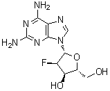 结构式 CAS# 134444-47-6, 2-氨基-2'-脱氧-2'-氟腺苷