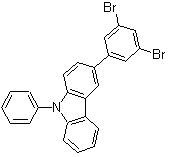 结构式 CAS# 1345021-52-4, 3-(3,5-二溴苯基)-9-苯基-9H-咔唑