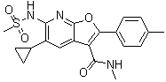 5-Cyclopropyl-N-methyl-2-(4-methylphenyl)-6-[(methylsulfonyl)amino]-furo[2,3-b]pyridine-3-carboxamide molecular structure (CAS 1345184-05-5)