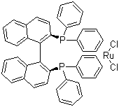 structure of CAS# 134524-84-8, Dichloro[(R)-(+)-2,2'-bis(diphenylphosphino)-1,1'-binaphthyl]ruthenium (II);(R)-BINAP dichlororuthenium complex