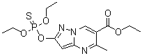 structure of CAS# 13457-18-6, Pyrazophos;Diethyl 6-carbethoxy-5-methylpyrazolo[1,5-a]pyrimidin-2-yl phosphorothioate; HOE 2873; Hoechst 2873; Missile; NSC 232671