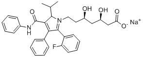 Sodium (3R,5R)-7-[2-(2-fluorophenyl)-5-isopropyl-3-phenyl-4-(phenylcarbamoyl)-1H-pyrrol-1-yl]-3,5-dihydroxyheptanoate molecular structure (CAS 1346598-86-4)