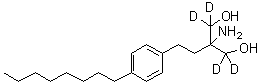 structure of CAS# 1346747-38-3, Fingolimod-d<sub>4</sub>;2-Amino-1,1,3,3-tetradeuterio-2-[2-(4-octylphenyl)ethyl]propane-1,3-diol