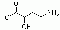 结构式 CAS# 13477-53-7, 2-羟基-4-氨基丁酸