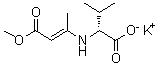 (R)-3-[(1-羧基-2-甲基丙基)氨基]-2-丁烯酸单甲酯单钾盐分子结构 (CAS 134841-35-3)
