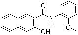 结构式 CAS# 135-62-6, 3-羟基-N-(2-甲氧基苯基)-2-萘甲酰胺; 色酚 AS-OL; 纳夫妥 AS-OL; 冰染偶合组分 20