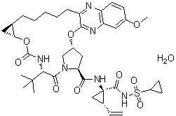 Grazoprevir hydrate molecular structure (CAS 1350462-55-3)