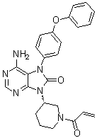 结构式 CAS# 1351635-67-0, 6-氨基-7,9-二氢-9-[(3S)-1-(1-氧代-2-丙烯-1-基)-3-哌啶基]-7-(4-苯氧基苯基)-8H-嘌呤-8-酮