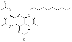 癸基 2-(乙酰氨基)-2-脱氧-beta-D-吡喃葡萄糖苷 3,4,6-三乙酸酯分子结构 (CAS 135198-04-8)