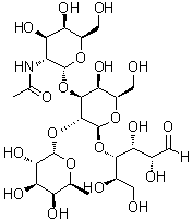 O-2-(Acetylamino)-2-deoxy-alpha-D-galactopyranosyl-(1→3)-O-[6-deoxy-alpha-L-galactopyranosyl-(1→2)]-O-beta-D-galactopyranosyl-(1→4)-D-galactose molecular structure (CAS 1352644-05-3)