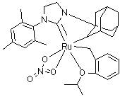 (OC-6-54)-[[2-(1-Methylethoxy)phenyl]methyl](nitrato')[rel-(2R,5R,7S)-tricyclo[3.3.1.1(3,7)]decane-2,1-diyl[3-(2,4,6-trimethylphenyl)-1-imidazolidinyl-2-ylidene]]ruthenium molecular structure (CAS 1352916-84-7)