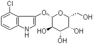 结构式 CAS# 135313-63-2, 4-氯-3-吲哚基 beta-D-吡喃半乳糖苷