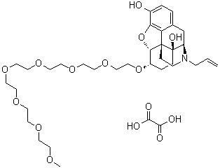 structure of CAS# 1354744-91-4, Naloxegol oxalate;(5alpha,6alpha)-4,5-Epoxy-6-(3,6,9,12,15,18,21-heptaoxadocos-1-yloxy)-17-(2-propen-1-yl)-morphinan-3,14-diol ethanedioate; AZ 13337019 oxalate; NKTR 118 oxalate