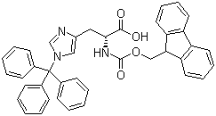 structure of CAS# 135610-90-1, N-Fmoc-N'-trityl-D-histidine;Fmoc-D-His(Trt)-OH; N-alpha-(9-Fluorenylmethyloxycarbonyl)-N-im-trityl-D-histidine