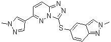 3-[(2-Methyl-2H-indazol-5-yl)thio]-6-(1-methyl-1H-pyrazol-4-yl)-1,2,4-triazolo[4,3-b]pyridazine molecular structure (CAS 1357072-61-7)