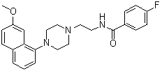 4-Fluoro-N-[2-[4-(7-methoxy-1-naphthalenyl)-1-piperazinyl]ethyl]benzamide molecular structure (CAS 135722-25-7)