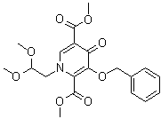 结构式 CAS# 1357289-08-7, 1-(2,2-二甲氧基乙基)-1,4-二氢-4-氧代-3-(苯基甲氧基)-2,5-吡啶二甲酸二甲酯