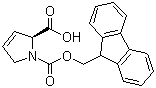 structure of CAS# 135837-63-7, (S)-1-[[(9H-Fluoren-9-yl)methoxy]carbonyl]-2,5-dihydro-1H-pyrrole-2-carboxylic acid;Fmoc-3,4-Dehydro-Pro-OH; (S)-2,5-Dihydro-1H-pyrrole-1,2-dicarboxylic acid 1-(9H-fluoren-9-ylmethyl) ester