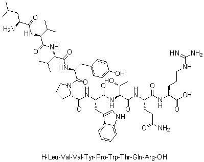L-Leucyl-L-valyl-L-valyl-L-tyrosyl-L-prolyl-L-tryptophyl-L-threonyl-L-glutaminyl-L-arginine molecular structure (CAS 135861-77-7)