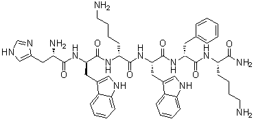 L-Histidyl-D-tryptophyl-D-lysyl-L-tryptophyl-D-phenylalanyl-L-lysinamide molecular structure (CAS 136054-22-3)