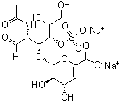 2-(Acetylamino)-2-deoxy-3-O-(4-deoxy-alpha-L-threo-hex-4-enopyranuronosyl)-D-galactose 4-(hydrogen sulfate) disodium salt molecular structure (CAS 136144-56-4)