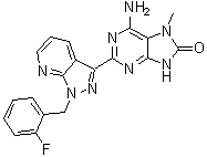 6-Amino-2-[1-[(2-fluorophenyl)methyl]-1H-pyrazolo[3,4-b]pyridin-3-yl]-7,9-dihydro-7-methyl-8H-purin-8-one molecular structure (CAS 1361569-18-7)