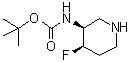 结构式 CAS# 1363382-99-3, rel-N-[(3R,4S)-4-氟-3-哌啶基]氨基甲酸叔丁酯