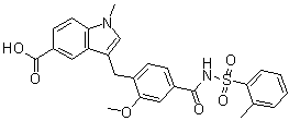 3-[[2-Methoxy-4-[[[(2-methylphenyl)sulfonyl]amino]carbonyl]phenyl]methyl]-1-methyl-1H-indole-5-carboxylic acid molecular structure (CAS 136564-85-7)