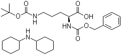N5-[(1,1-Dimethylethoxy)carbonyl]-N2-[(phenylmethoxy)carbonyl]-L-ornithine dicyclohexylammonium salt molecular structure (CAS 13665-13-9)