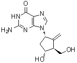 2-Amino-1,9-dihydro-9-[(1S,3S,4R)-4-hydroxy-3-(hydroxymethyl)-2-methylenecyclopentyl]-6H-purin-6-one molecular structure (CAS 1367369-79-6)